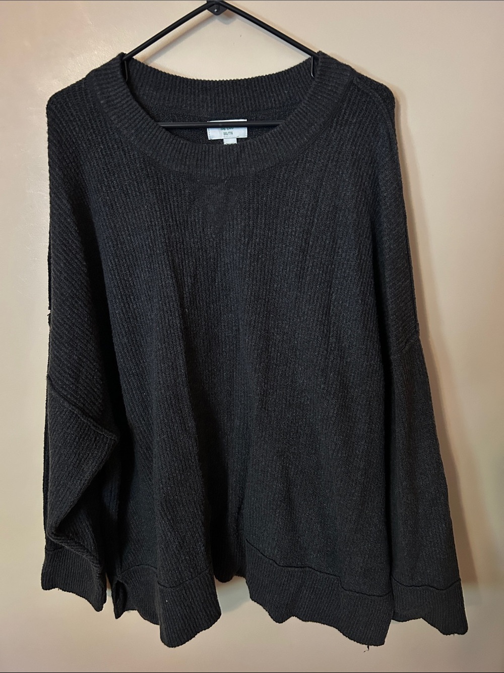 Aerie dark gray Ribbed Knit Crewneck Sweatshirt XXL